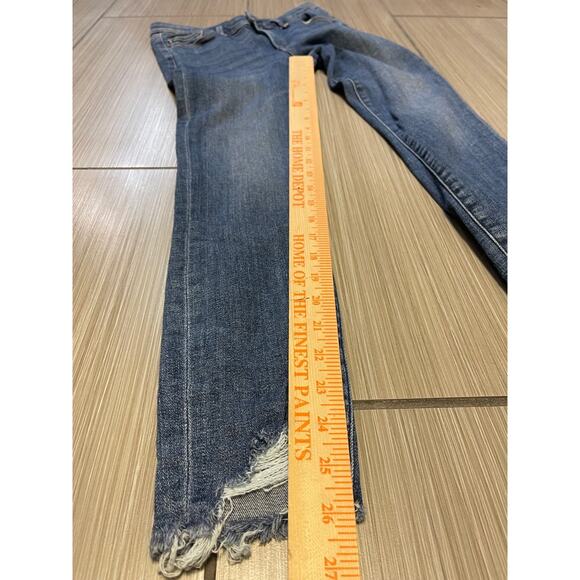 streetwear Abercrombie & Fitch super skinny jeans sz 4/27R distress stretch - Picture 2 of 9